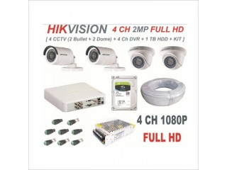 Hikvision 4Ch  2MP night vision CCTV Package