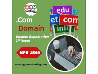 AGMWebHosting's exclusive ".Com Domain" at just NPR 1549. Secure yours today!