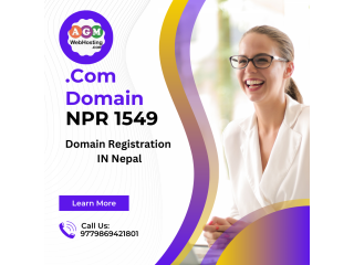 Elevate your online presence with AGMWebHosting's ".Com Domain" at just NPR 1549. Secure yours today!