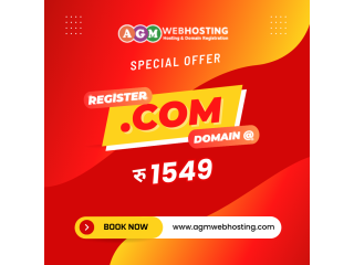Web Hosting Deal Protect your online presence with AGMWebHosting's ".Com Domain" at just NPR 1549.