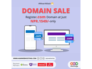 Hosting in NepalProtect your online presence with AGMWebHosting's ".Com Domain" at just NPR 1549.