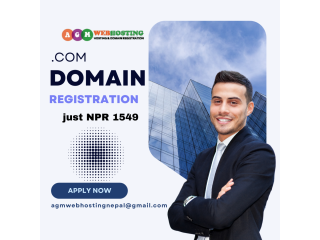 Buy Hosting in Nepal Protect your online presence with AGMWebHosting's ".Com Domain" at just NPR 1549.