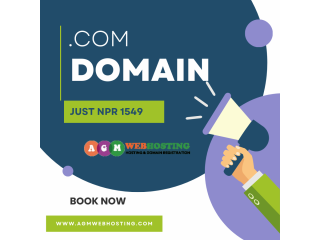Cheapest domain registration service Protect your online presence with AGMWebHosting's ".Com Domain" at just NPR 1549.