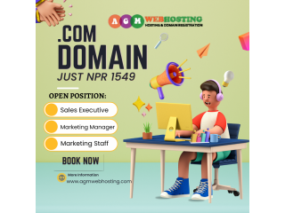 Best web hosting in nepal Protect your online presence with AGMWebHosting's ".Com Domain" at just NPR 1549.